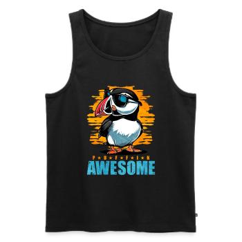 Puffin Bird Gift - Men's Premium Organic Tank Top - black - Front - Michal (187cm)