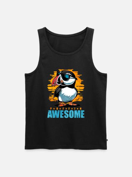 Puffin Bird Gift - Men's Premium Organic Tank Top - black