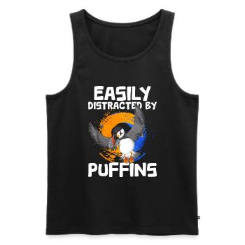 Puffin Bird Gift - Men's Premium Organic Tank Top - black - Front - Michal (187cm)
