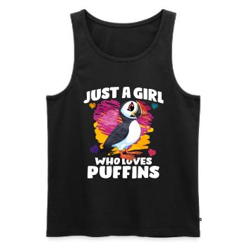 Puffin Bird Gift - Men's Premium Organic Tank Top - black - Front - Michal (187cm)