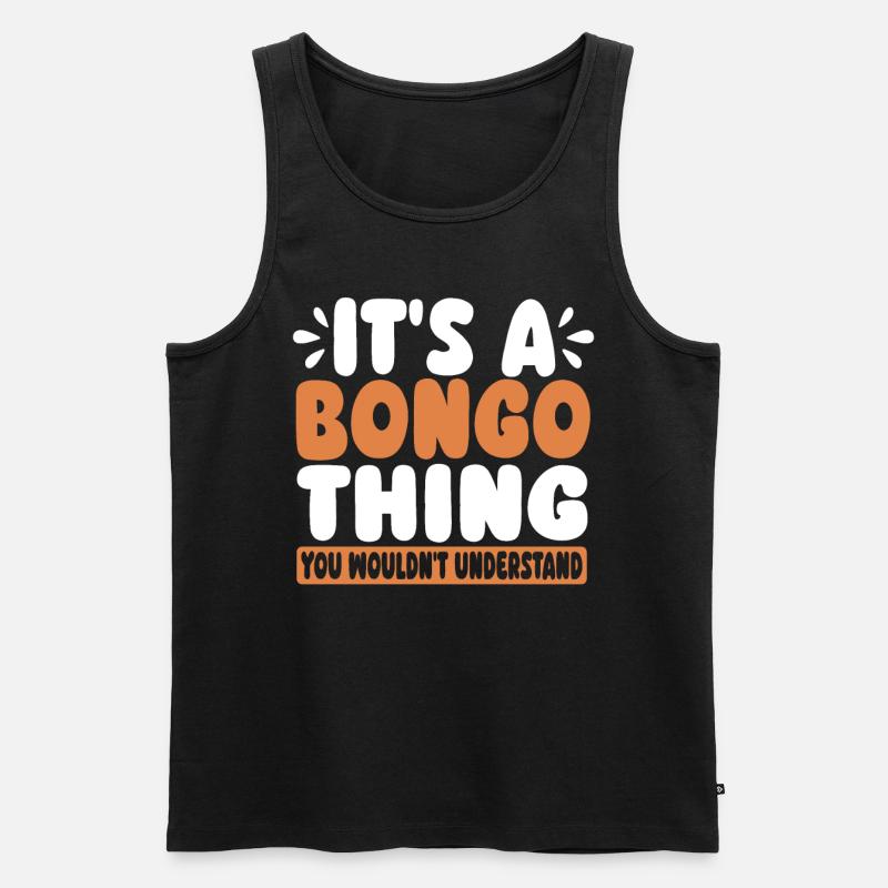 Bongo Musik Geschenk - Männer Premium Bio Tank Top - Schwarz