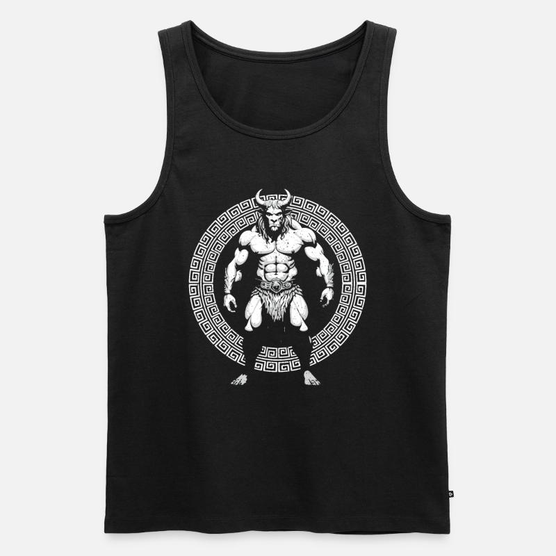 Halbbull-Minotaurus-Geschenk - Männer Premium Bio Tank Top - Schwarz