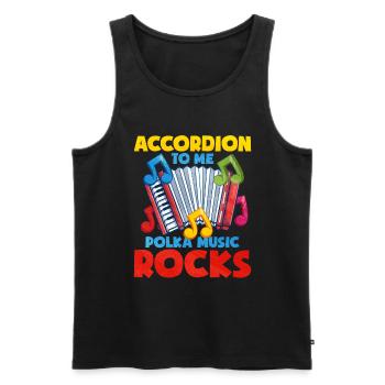 Accordéon Polka musique cadeau - Débardeur bio Premium Homme - noir - Devant - Michal (187cm)
