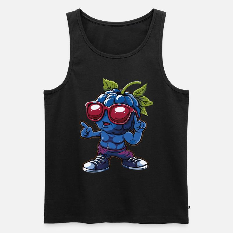 Blaubeeren - Männer Premium Bio Tank Top - Schwarz