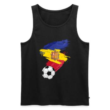 Andorre Soccer Football Drapeau - Débardeur bio Premium Homme - noir - Devant - Michal (187cm)
