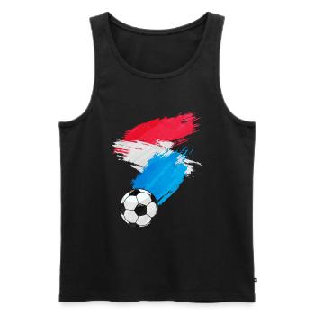 Drapeau du Luxembourg Football - Débardeur bio Premium Homme - noir - Devant - Michal (187cm)