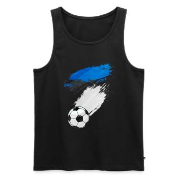 Drapeau de l’Estonie de football - Débardeur bio Premium Homme - noir - Devant - Michal (187cm)