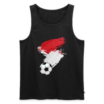 Monaco Soccer Drapeau de Football - Débardeur bio Premium Homme - noir - Devant - Michal (187cm)