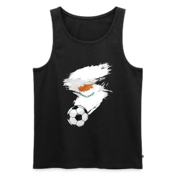 Zypern Fußball Fußball Flagge - Männer Premium Bio Tank Top - Schwarz - Vorne - AI Model Male 178 light (178cm)