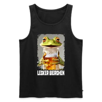 Lecker Bierchen Frosch - Männer Premium Bio Tank Top - Schwarz - Vorne - AI Model Male 178 light (178cm)