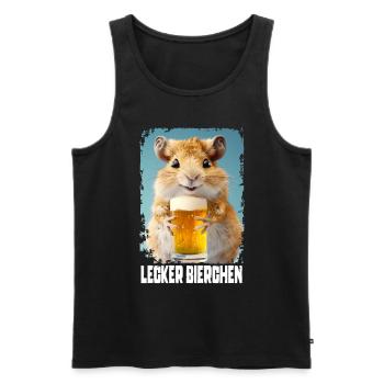 Delicious Beer Gerbil - Men's Premium Organic Tank Top - black - Front - Michal (187cm)