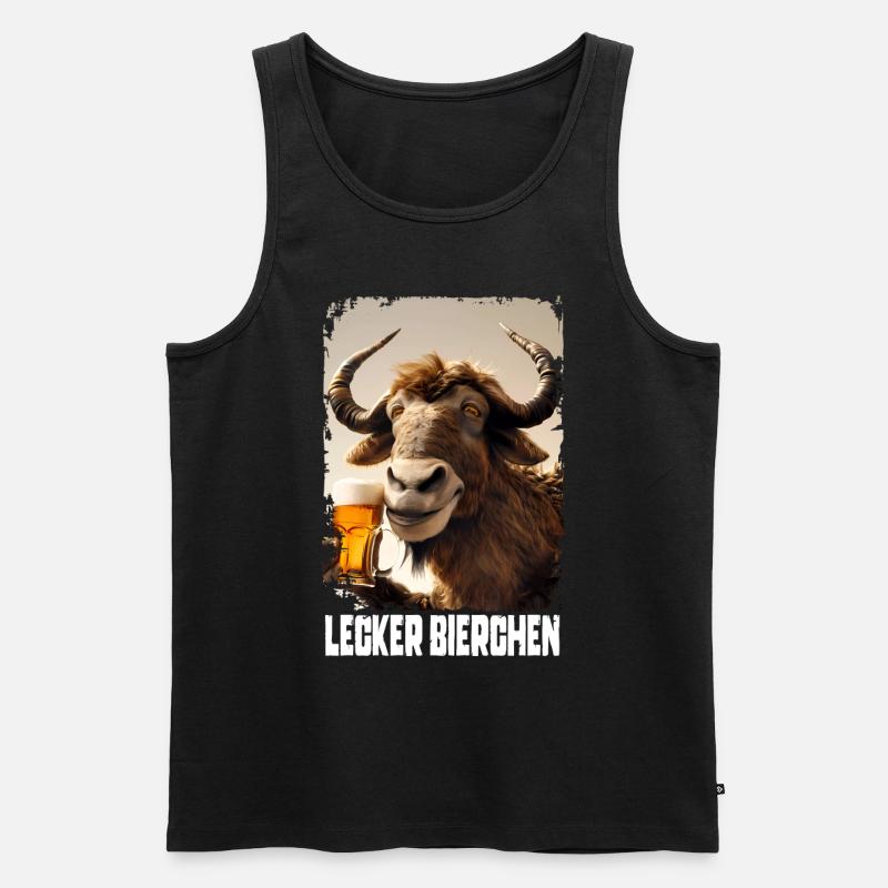 Lecker Bierchen Gnu - Männer Premium Bio Tank Top - Schwarz
