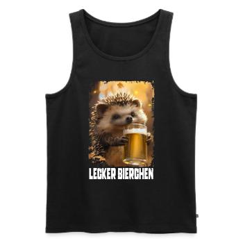Delicious Beer Hedgehog - Men's Premium Organic Tank Top - black - Front - Michal (187cm)