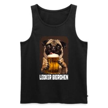 Délicieux carlin de bière - Débardeur bio Premium Homme - noir - Devant - Michal (187cm)