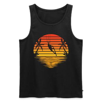 Kitesurfing - Männer Premium Bio Tank Top - Schwarz - Vorne - AI Model Male 178 light (178cm)