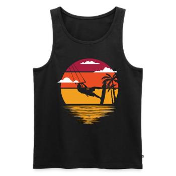 Kitesurfing - Männer Premium Bio Tank Top - Schwarz - Vorne - AI Model Male 178 light (178cm)