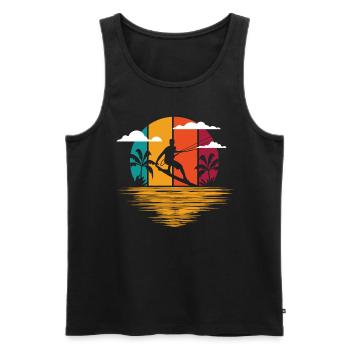 Kitesurfing - Männer Premium Bio Tank Top - Schwarz - Vorne - AI Model Male 178 light (178cm)