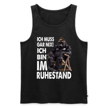 I don't have to do anything, I'm retired - Men's Premium Organic Tank Top - black - Front - AI Model Male 178 light (178cm)