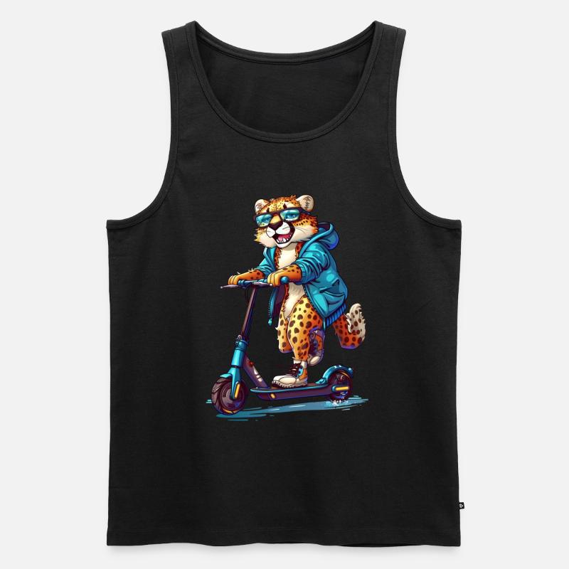 Geparden Roller - Männer Premium Bio Tank Top - Schwarz