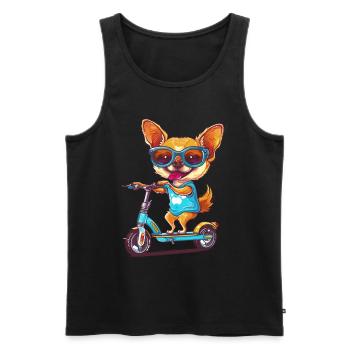 Chihuahua Roller - Männer Premium Bio Tank Top - Schwarz - Vorne - AI Model Male 178 light (178cm)