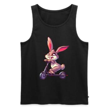 Rouleau de lapin - Débardeur bio Premium Homme - noir - Devant - Michal (187cm)