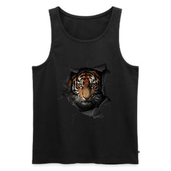 Tigre - Débardeur bio Premium Homme - noir - Devant - Michal (187cm)