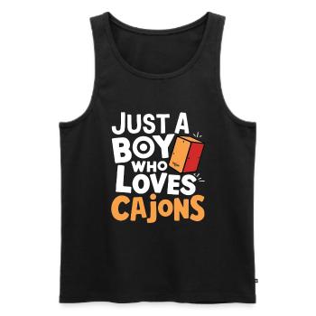 Cajon-Spieler-Geschenk - Männer Premium Bio Tank Top - Schwarz - Vorne - Michal (187cm)