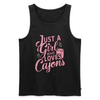 Cajon-Spieler-Geschenk - Männer Premium Bio Tank Top - Schwarz - Vorne - Michal (187cm)