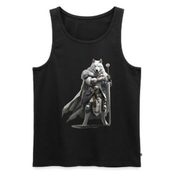 Husky Knight Medieval - Men's Premium Organic Tank Top - black - Front - Michal (187cm)