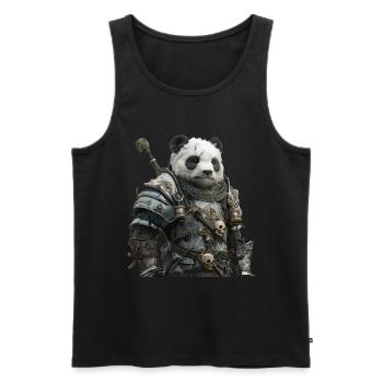 Panda Knight Middle Ages - Men's Premium Organic Tank Top - black - Front - AI Model Male 178 light (178cm)