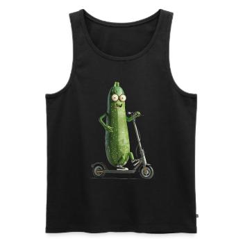 Zucchini Scooter - Men's Premium Organic Tank Top - black - Front - Michal (187cm)