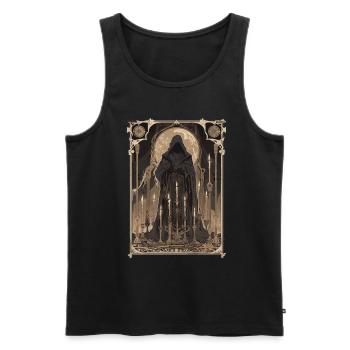 The Wizard Tarot - Men's Premium Organic Tank Top - black - Front - AI Model Male 178 light (178cm)