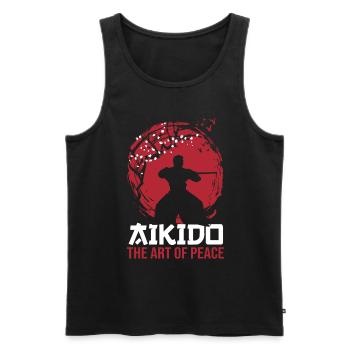 Aikido Martial Arts Gift - Men's Premium Organic Tank Top - black - Front - Michal (187cm)