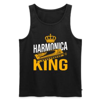 Playing Harmonica Gift - Men's Premium Organic Tank Top - black - Front - Michal (187cm)