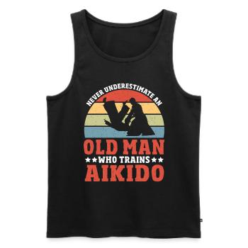 Aikido Martial Arts Gift - Men's Premium Organic Tank Top - black - Front - Michal (187cm)
