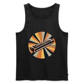 Harmonica Playing Gift - Men's Premium Organic Tank Top - black - Front - Michal (187cm)