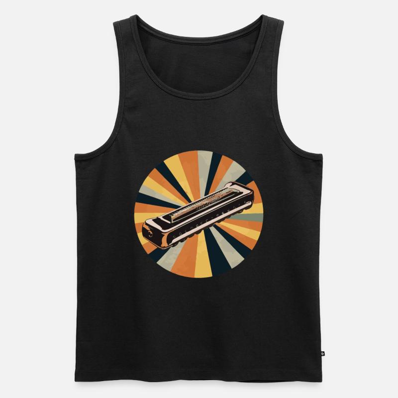 Harmonica Playing Gift - Men's Premium Organic Tank Top - black