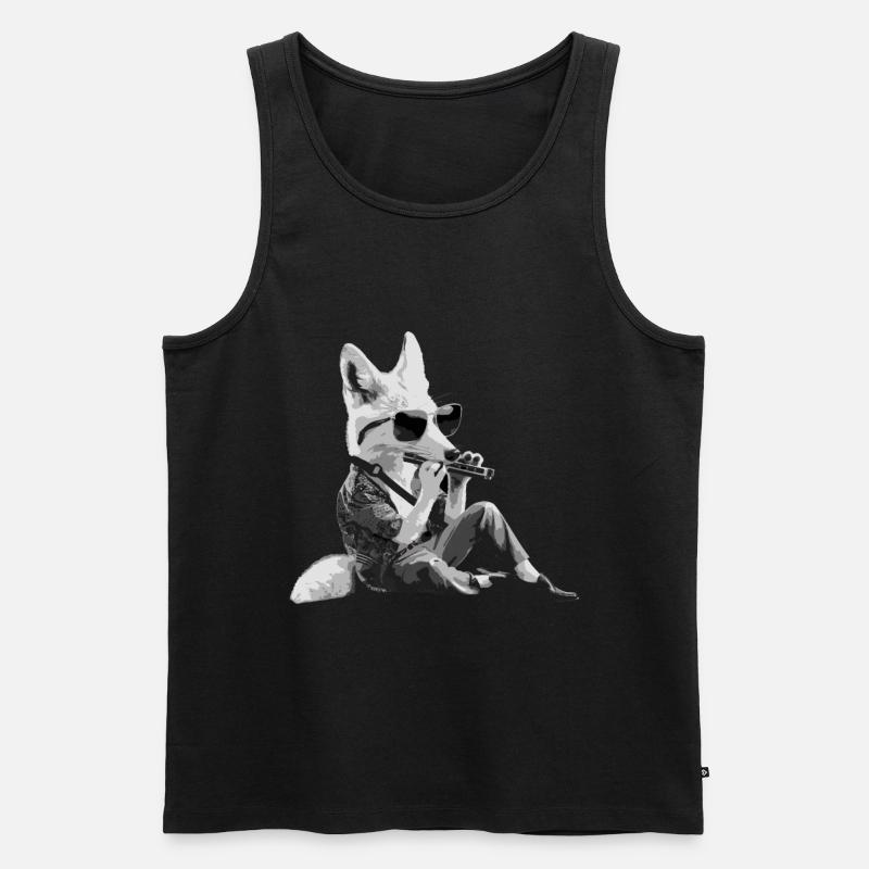 Cadeau de jeu d’harmonica Fox - Débardeur bio Premium Homme - noir