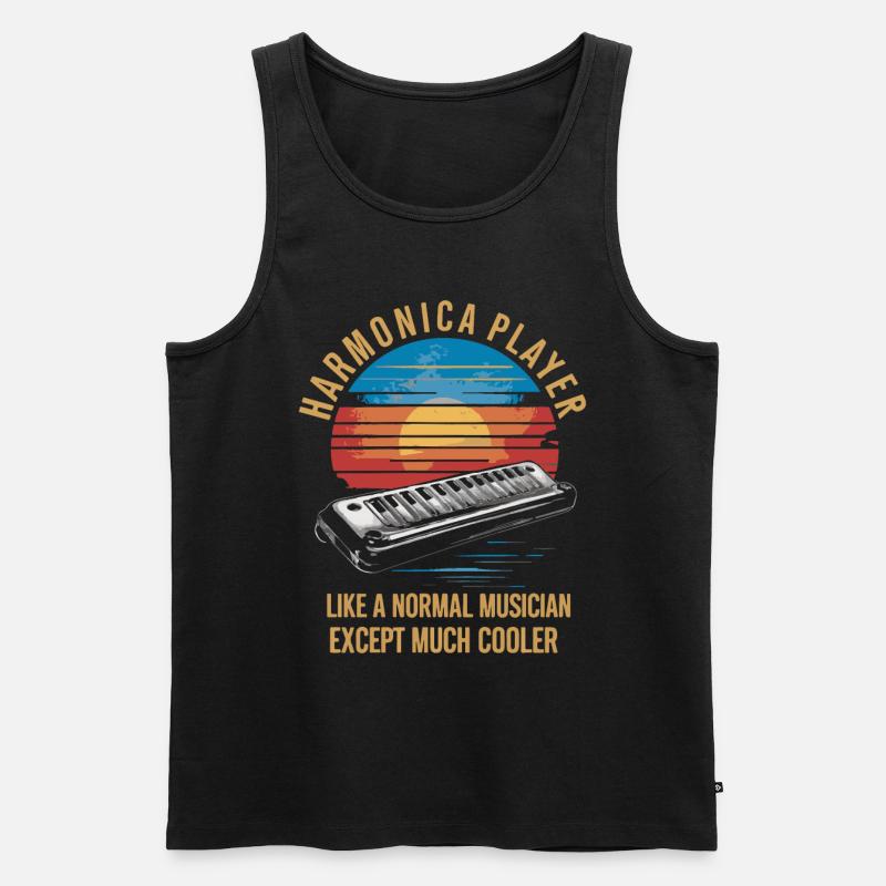 Harmonica Playing Gift - Men's Premium Organic Tank Top - black