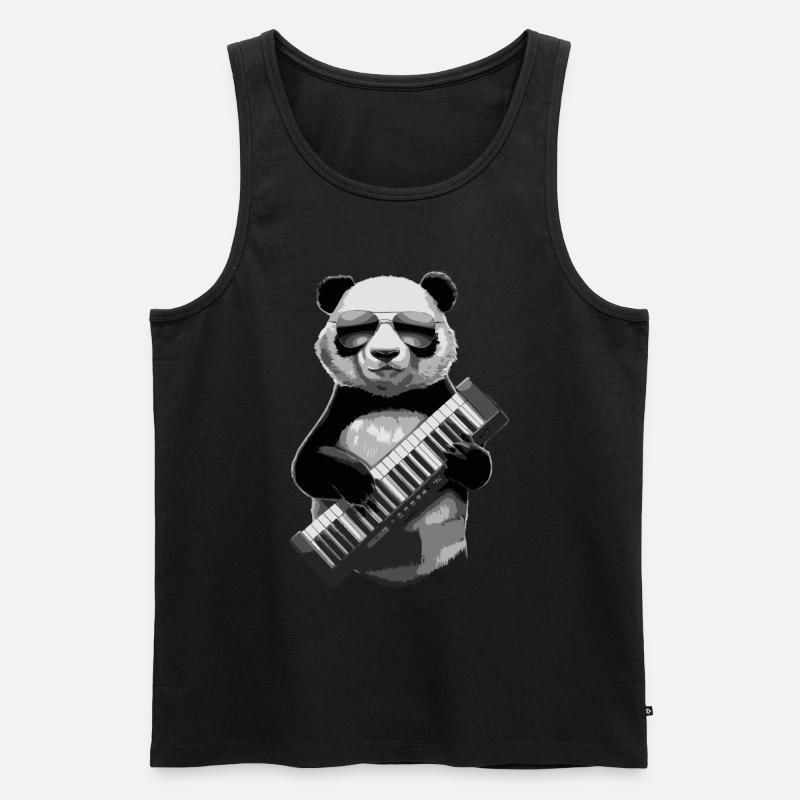 Panda Keytar Keyboard Geschenk - Männer Premium Bio Tank Top - Schwarz