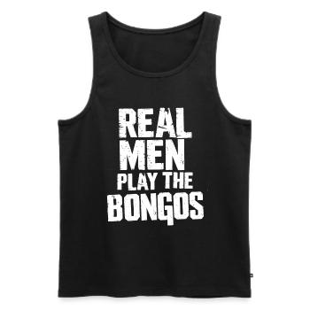 Bongo Musik Geschenk - Männer Premium Bio Tank Top - Schwarz - Vorne - AI Model Male 178 light (178cm)