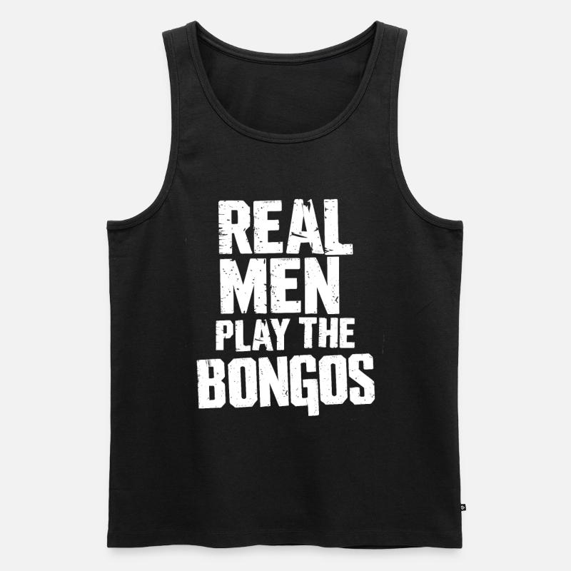 Bongo Musik Geschenk - Männer Premium Bio Tank Top - Schwarz