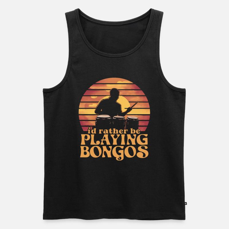 Bongo Musik Geschenk - Männer Premium Bio Tank Top - Schwarz