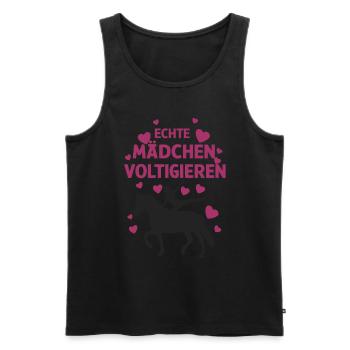 Loves Horse Vaulting Gift - Men's Premium Organic Tank Top - black - Front - Michal (187cm)
