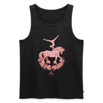 Loves Horse Vaulting Gift - Men's Premium Organic Tank Top - black - Front - Michal (187cm)