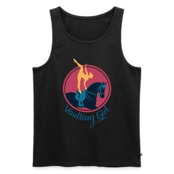 Loves Horse Vaulting Gift - Men's Premium Organic Tank Top - black - Front - Michal (187cm)
