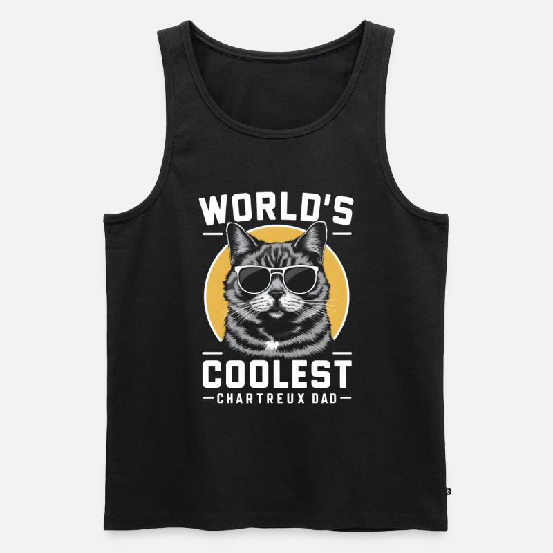 Katze Chartreux Geschenk - Männer Premium Bio Tank Top - Schwarz
