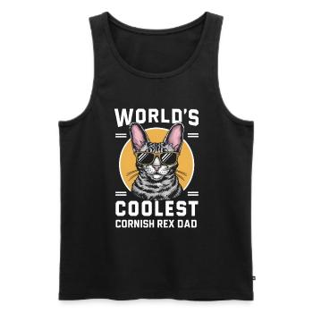 Katze Cornish Rex Geschenk - Männer Premium Bio Tank Top - Schwarz - Vorne - Michal (187cm)