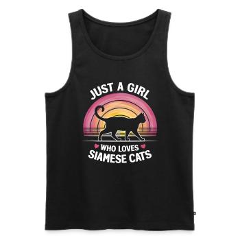 Katze Siamkatze Geschenk - Männer Premium Bio Tank Top - Schwarz - Vorne - Michal (187cm)