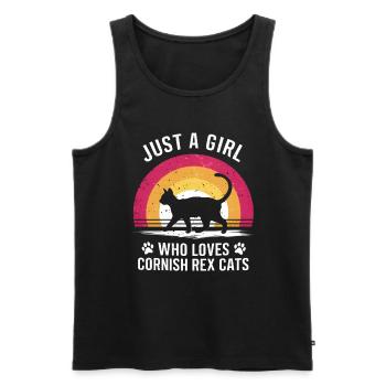 Katze Cornish Rex Geschenk - Männer Premium Bio Tank Top - Schwarz - Vorne - Michal (187cm)